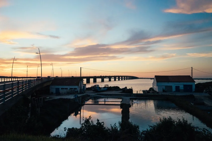 Pont d'Oléron au sunset, côté continent